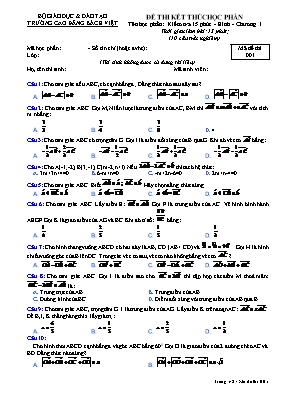 Kiểm tra 15 phút - Hình - Chương 1 - Mã đề thi 132